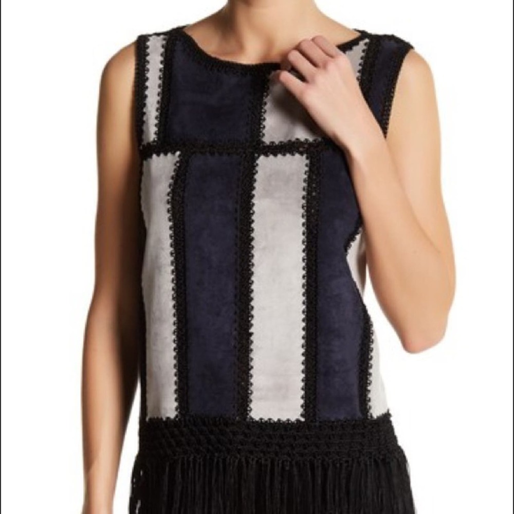 Romeo & Juliet Top Couture Patchwork Fringe Hem